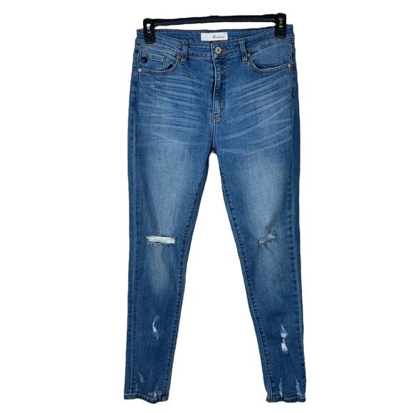 KanCan SZ 11/29 Skinny Jeans Distressed Mid-Rise Whiskered Stretch Medium Wash - Picture 1 of 12